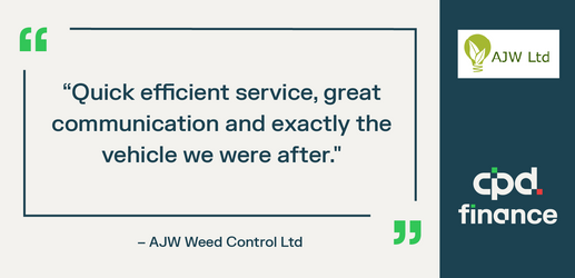 CPD Vehicle Support for AJW Weed Control Ltd