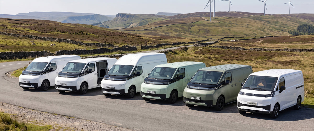 Line-up of commercial vehicles at CPD