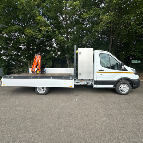 Ford Transit L3 Single Cab Dropside with Tool Pod and Crane