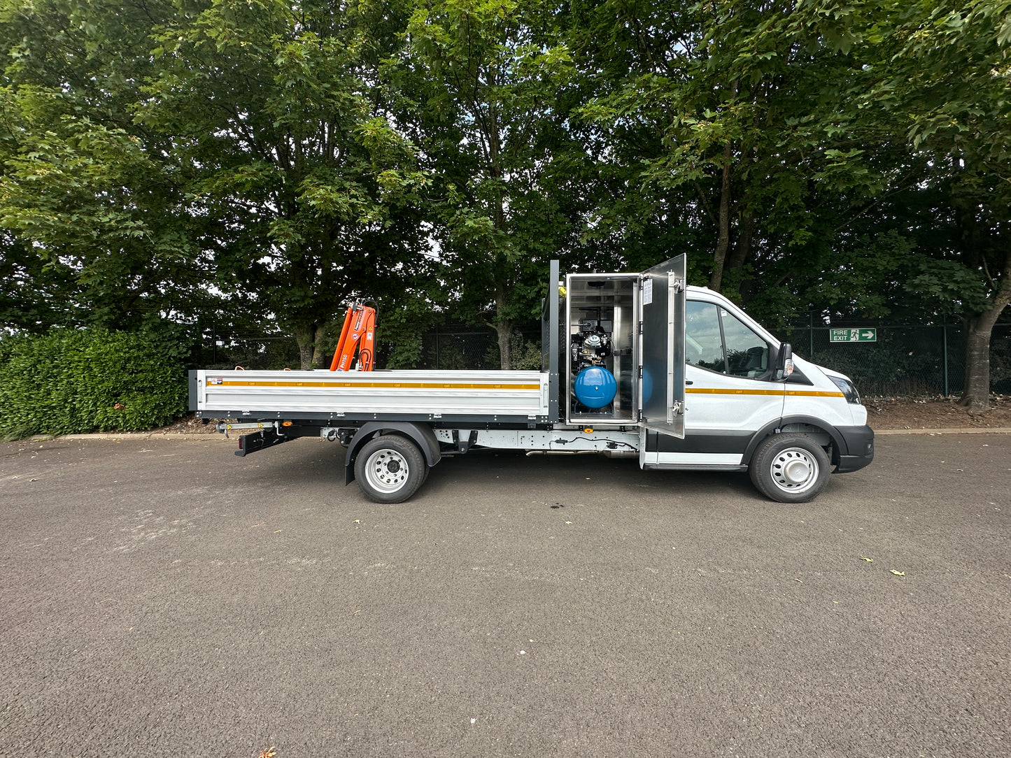 Ford Transit L3 Single Cab Dropside with Tool Pod and Crane